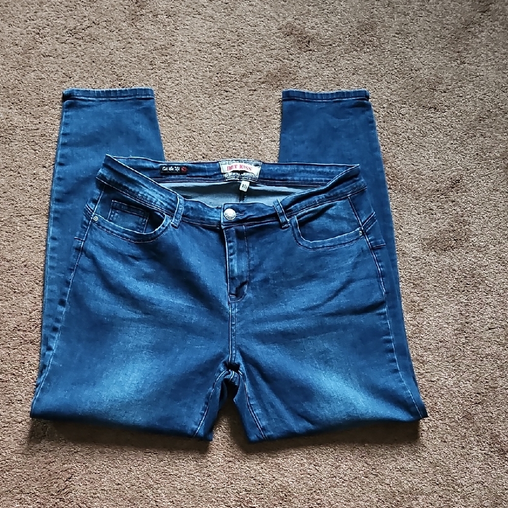 Y2K Hot Kiss Get the Lift Women's Size 18 Skinny Ankle Denim Blue Jeans
